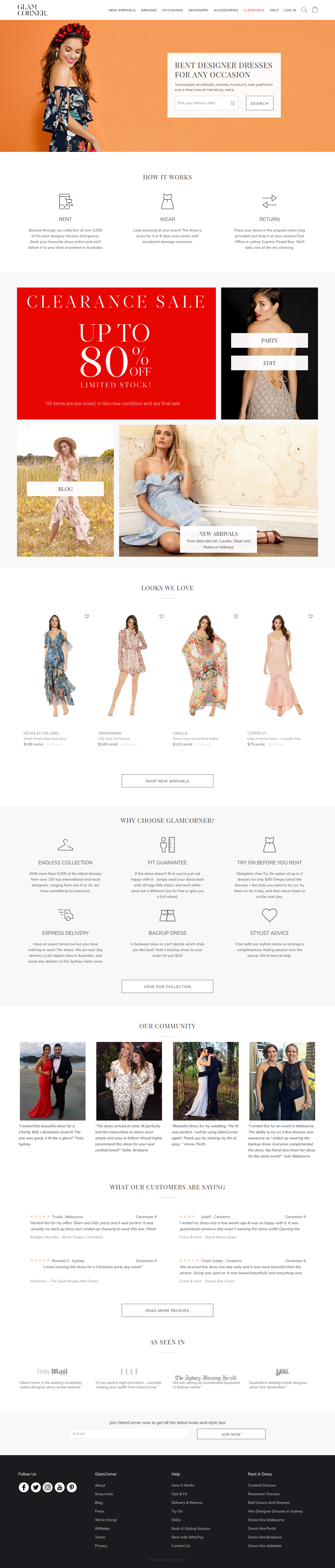 glam corner dresses